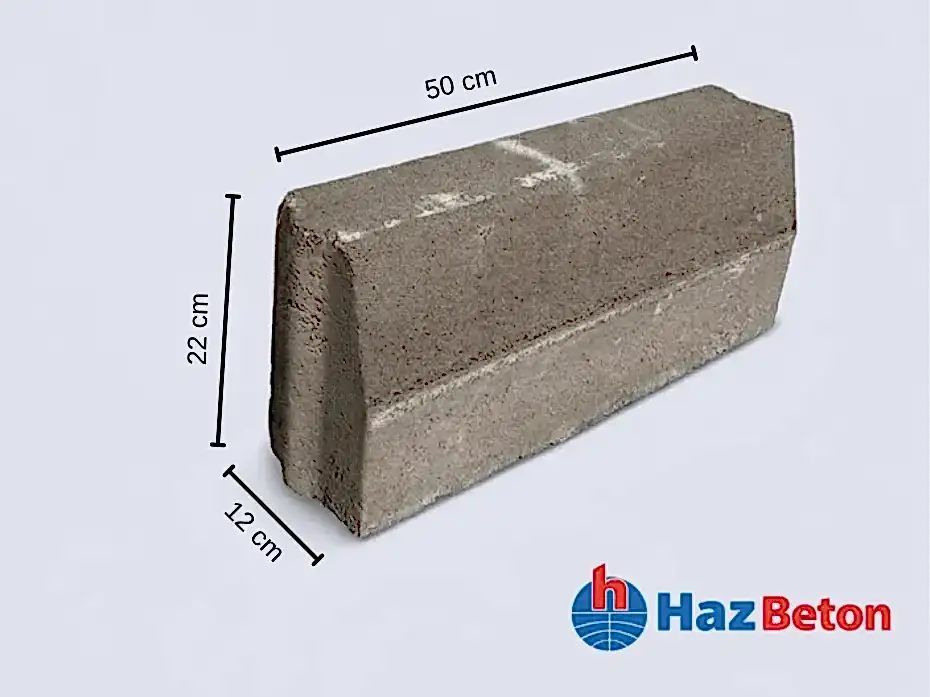 Geçmeli bordür 50x22x12 cm