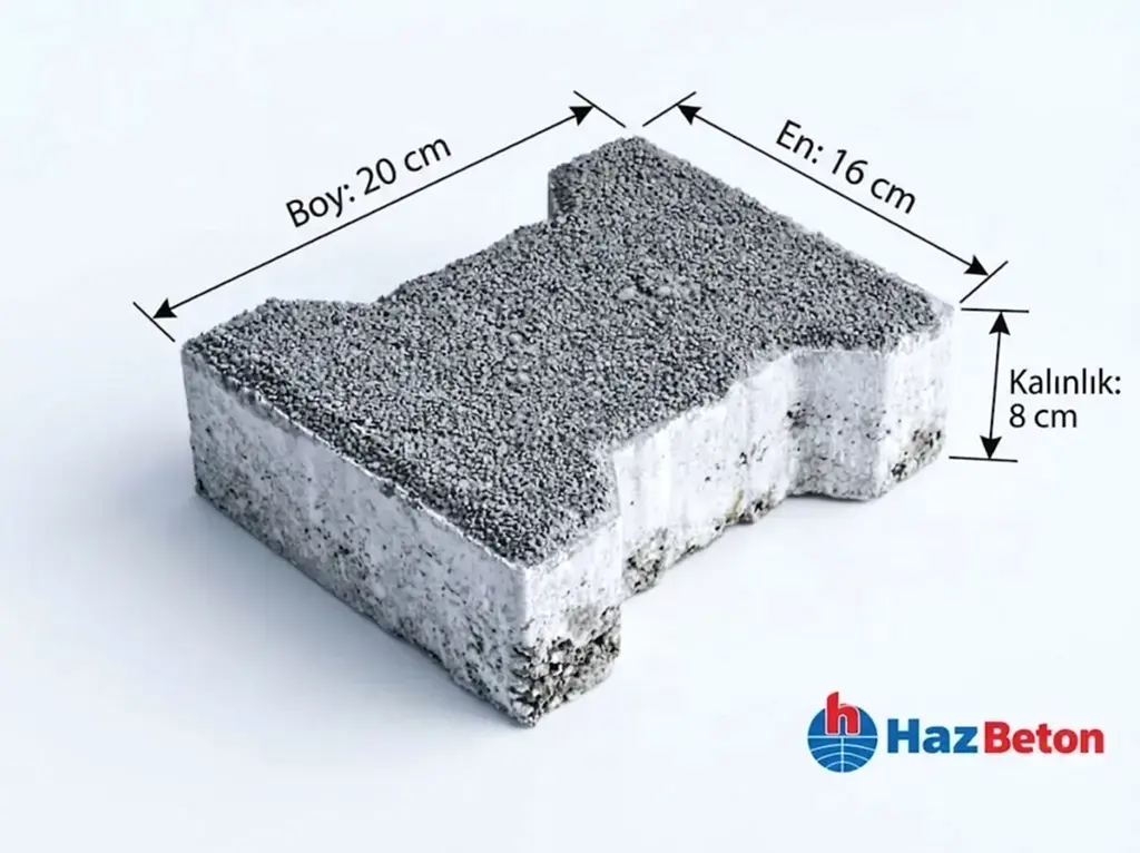 Standart Kilit Taşı 20x16x6,8,10 cm